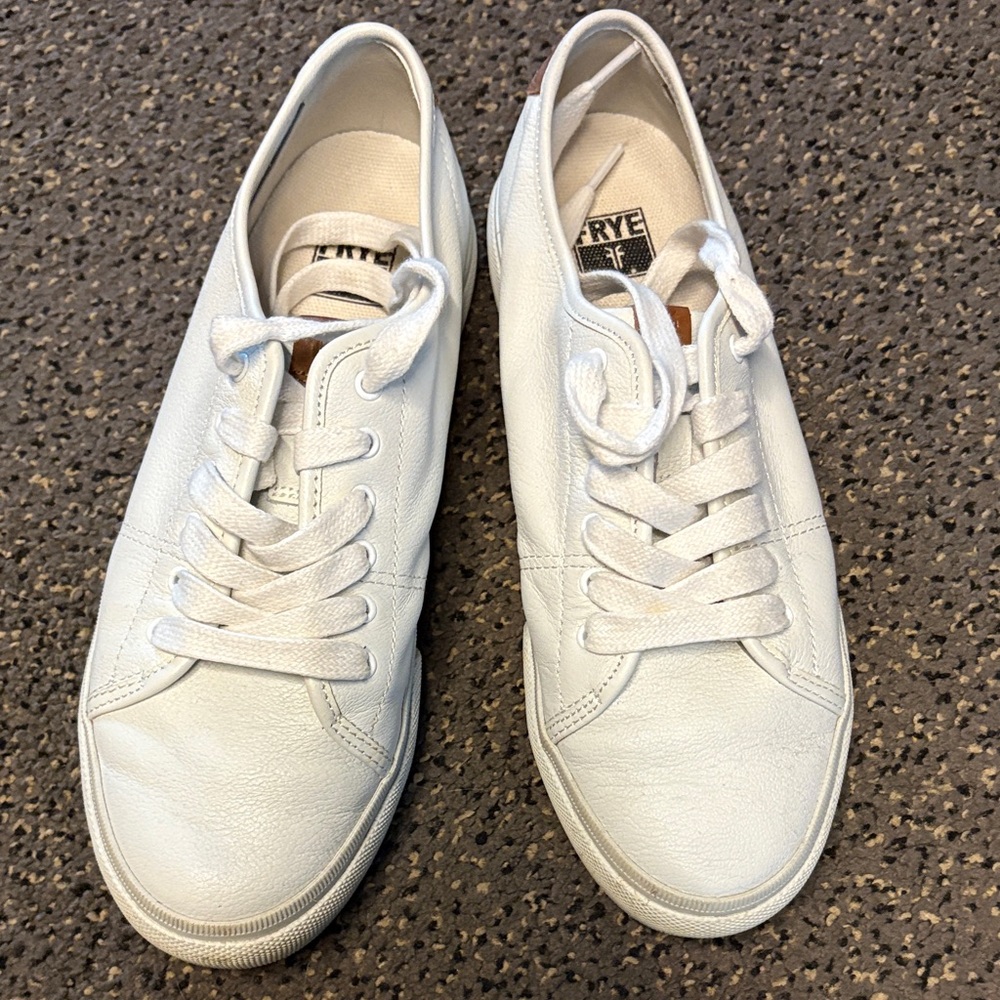 Frye Classic White Leather Sneakers.  Worn once